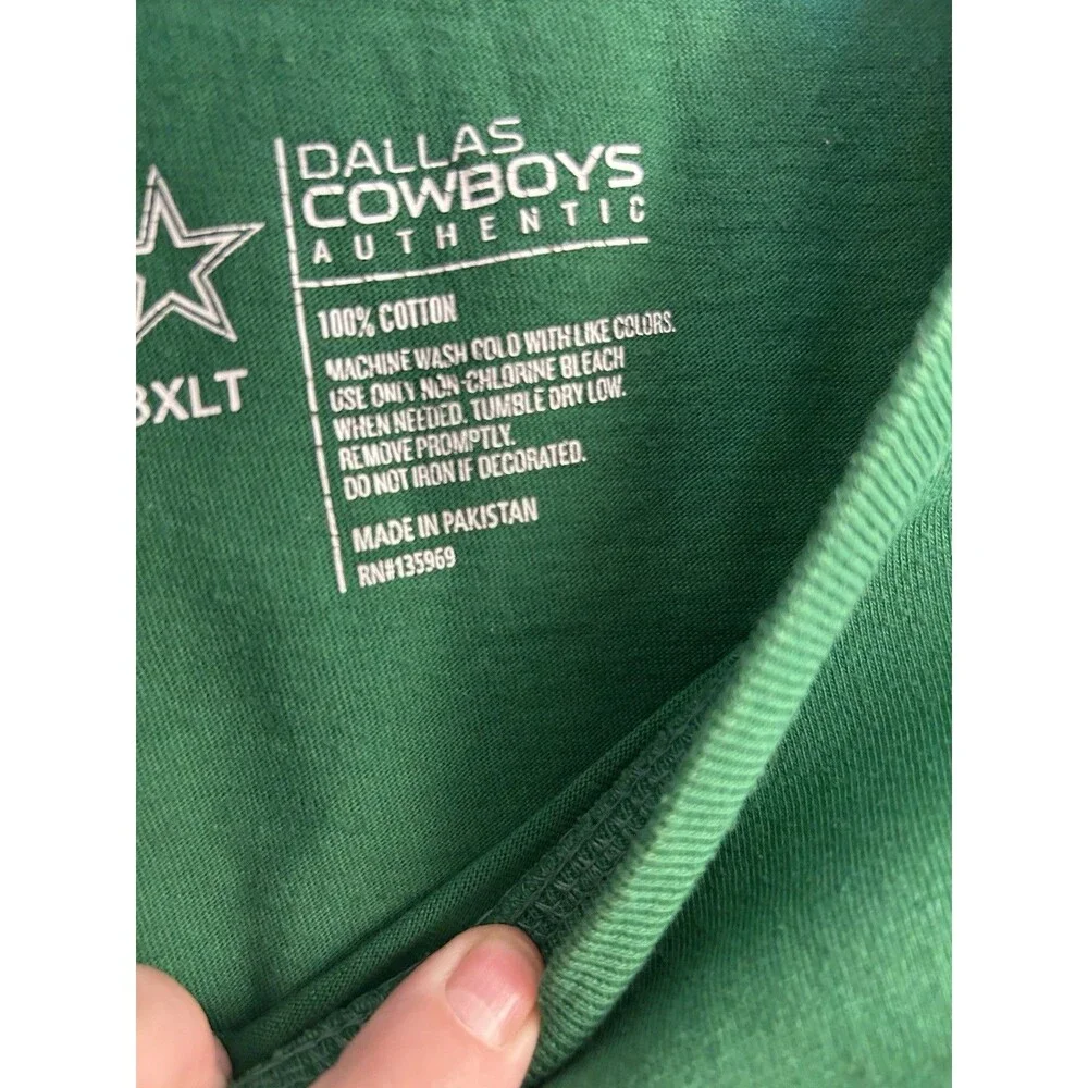 Dallas Cowboys St Patrick’s Day Green T Shirt 3XLT Big Tall NFL Tee Shamrock - Picture 4 of 13